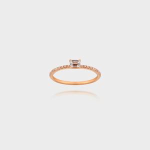 베티블루 585 750 14K 크리스탈 사각 큐빅 여자 링 반지