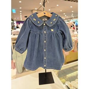 [블루독베이비] 25 FW(블루)러블리 데님 원피스(45A1340101)백일 돌 선물 조카 유아 아가옷 여아 (45A13401