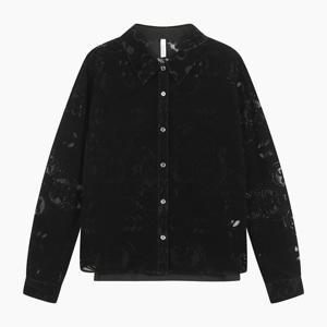 [베네통]메쉬 블록 벨벳 블라우스 (BABL91541)