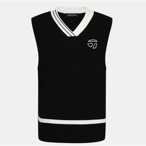 테일러메이드  2025 F W 여성 배색 브이넥 니트 베스트 TWSVO7122-199 블랙
