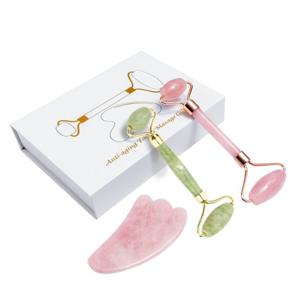 [오너클랜]인기상품 경락 얼굴 리프팅 옥 마사지기 세트 2color