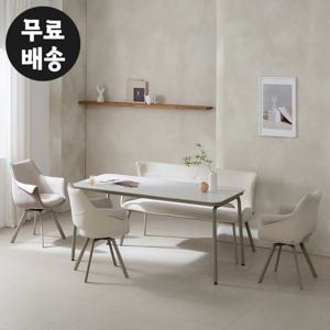 첸스 포세린 세라믹 6인용 벤치 식탁 세트 6인 주방