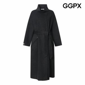 [GGPX] 스트랩 알파카 모직 롱 코트 (GPBCT012B)