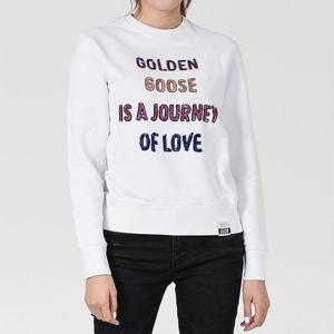 골든구스 아테나 시퀸 레터링 여성 맨투맨 화이트 GWP00761 P000440 10330