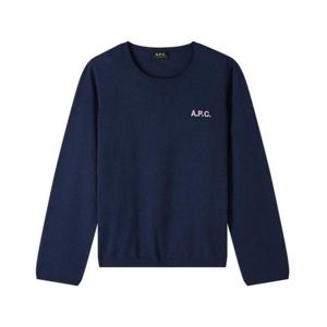 아페쎄 알바네 자수 로고 여성 니트 네이비 COGUQ F23215 TIG