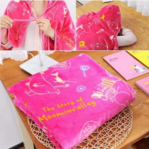 금홍팬시 무민 망토 담요 핑크