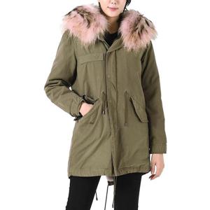 미스터앤미세스 라쿤 퍼 양 모피 야상 자켓 카키 XPM0125 375304