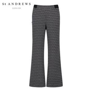 [세인트앤드류스] 여성 부클 심볼 STA 로고 JQD 밴딩 부츠컷 트레이닝 팬츠 821F1PF082_BK