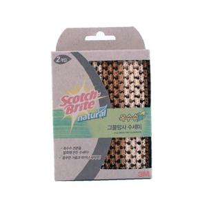3M 내츄럴 옥수수 그물망사 수세미 2개입