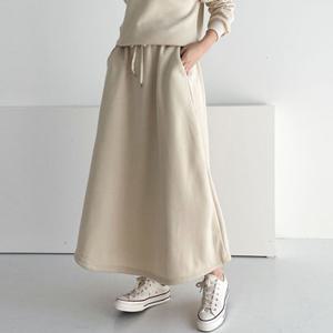 [하젤] 씨앤 기모 플레어 롱스커트_W3608