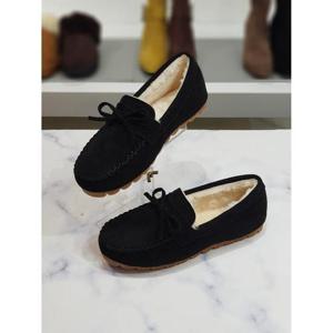 한슈 세이브존03 딜릿 리본 스웨이드 퍼안감 로퍼 단화 1.5cm HS14931pr