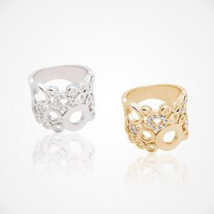 14Kgp 유니크 링 포인트 큐빅 럭셔리 패션 반지 US