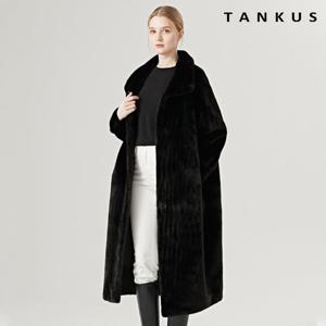 [탱커스]와이드 퍼프 슬리브 페이크 밍크 퍼코트 (TW4CT007L0)