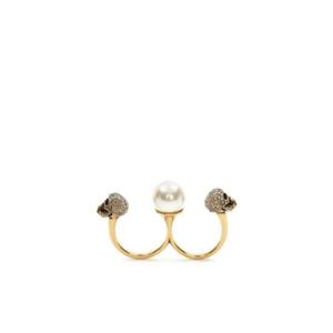 Alexander McQueen 스컬 너클더스터 링 734749I170A
