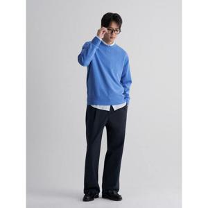 (215951AY1Q) [에잇세컨즈] 사이드 엣지 라운드 니트  스카이블루