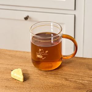 [모던하우스] L 냥이네 빵굼터 내열 손잡이 유리잔 갈색손잡이 430ml