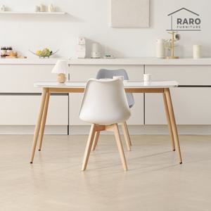 라로퍼니처 로코 24T 유광 1400 저소음 포세린 세라믹 원목 패턴 4인 식탁 세트 (식탁+의자2)