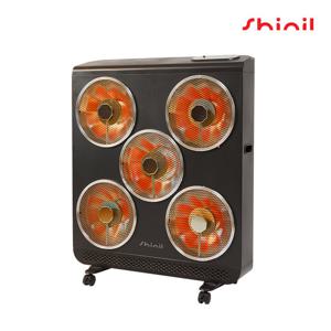 신일 하이라이트 전기히터 5구난로 사무실 업소용 공장 SHE-HL3500F 블랙