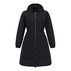 여성라이트 구스다운 투웨이 집업 롱 점퍼 521E4JP401BK