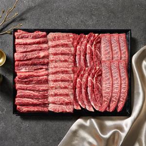 [오늘신선] 한우 투뿔 1++등급 명절 선물 한우선물세트 1kg 예담 연(갈비250+토시살250+업진살250+부채250)