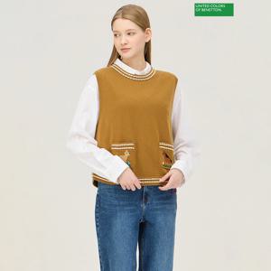 베네통 포켓 자수 니트 베스트 BAKV03511