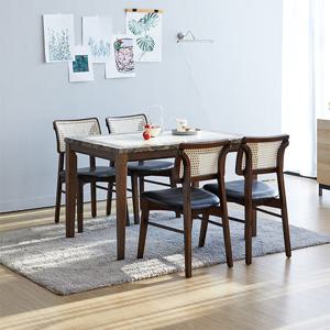 베스트리빙 루마니아 한스라탄 4인(1200) 화강암 대리석 식탁 세트/의자 4개