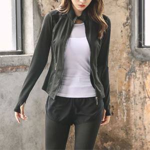 여성용 스포츠 요가 헬스 웨어 집업 긴팔 트레이닝복