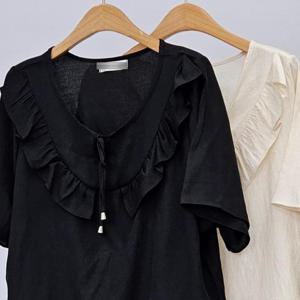 에비뉴프릴리본블라우스 406S242S 빅사이즈 여성