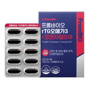 rTG오메가3+코엔자임Q10 30캡슐x1박스/1개월 혈행 혈압 항산화