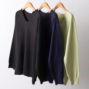 빅사이즈루즈티 I251L409 브이넥얇은니트긴팔티 EB