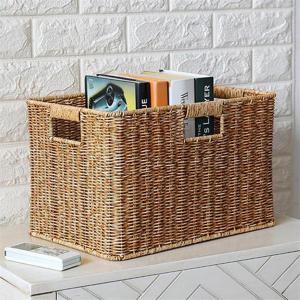 라탄짜임 사각 바구니(40x26cm) (내추럴) (마케팅전용)