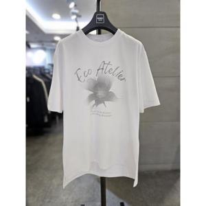 바쏘옴므 세이브존03 바쏘옴므 25 화이트 면 혼방 레터링 프린팅 반팔 티셔츠 WSAGZ2KR16AWHA