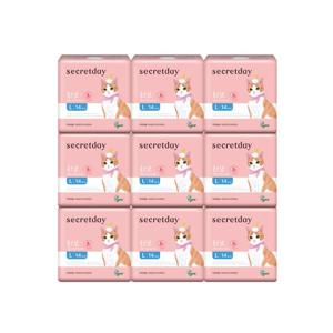 [시크릿데이]시크릿데이 러브 플러스 생리대 대형 14p X 9팩