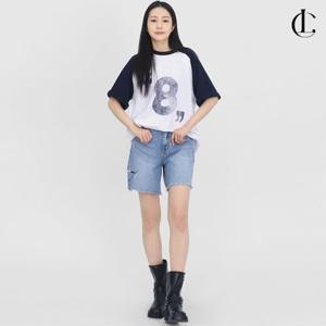 엘케이트 여성 청반바지 찢청 여름바지 데님 롤업 숏팬츠 LPP035