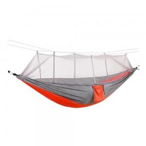 후니 캠핑용 모기장 해먹(그레이-오렌지)(260x140cm)