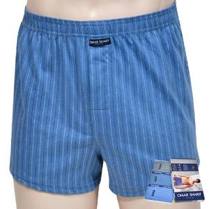 (오마샤리프) 스트라이프 고급 면 남성 니트 트렁크 팬티 3매입