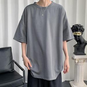 오버핏 남성티셔츠 반팔티 무지 캐주얼 라운드티 IS-TS11