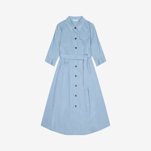 [씨]핀턱 벨티드 롱 셔츠 원피스 - SKOAD2509