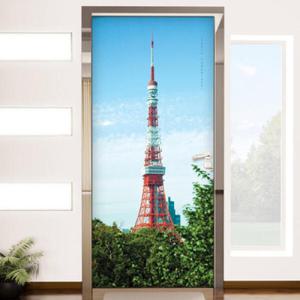아트박스/꾸밈 im349-하늘아래도쿄타워_현관문방문시트지