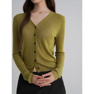 (32585ALY2J) [에잇세컨즈] 베이직 골지 긴소매 카디건  올리브 그린