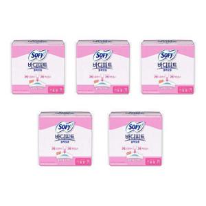 쏘피 바디피트 볼록맞춤 중형 16개 5팩 생리대