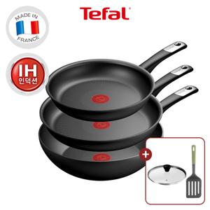 [테팔] 인덕션 퍼펙트 터치 프라이팬 3종(팬24+팬28+웍28)+유리뚜껑28+에센셜 뒤집개