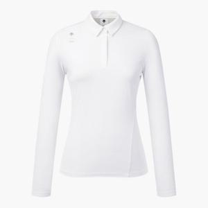 데상트골프웨어 VQA DR12WFTL12-BWTG 여성 베이직 긴팔 카라 티셔츠 Bright White