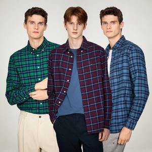 [공식][타미힐피거] [Regula fit] 브러시 이지 체크 셔츠 4종 택1 (T12E7WSH520MT1)