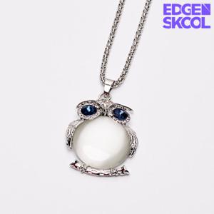 [엣지스쿨]화이트 부엉이 롱 목걸이_KFN0309