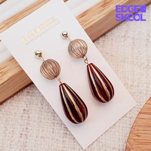 [엣지스쿨]와인 골드 귀걸이_KFE0943