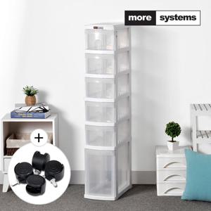 모아시스템즈 프리미엄 하이 6단 플라스틱 서랍장 주방수납장