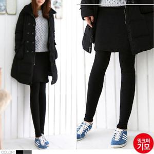 여성 겨울 밍크퍼 기모안감 5부 기모 롱치마 레깅스