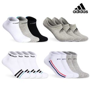 [아디다스/헤드 외][최대12족] 남성 여성 스포츠 양말 발목/스니커즈 모음전