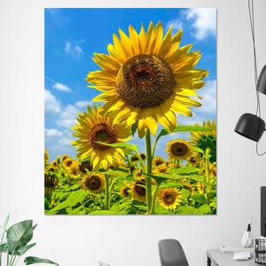 해바라기 돈부르는 풍수 프린팅액자 캔버스(50x60cm)